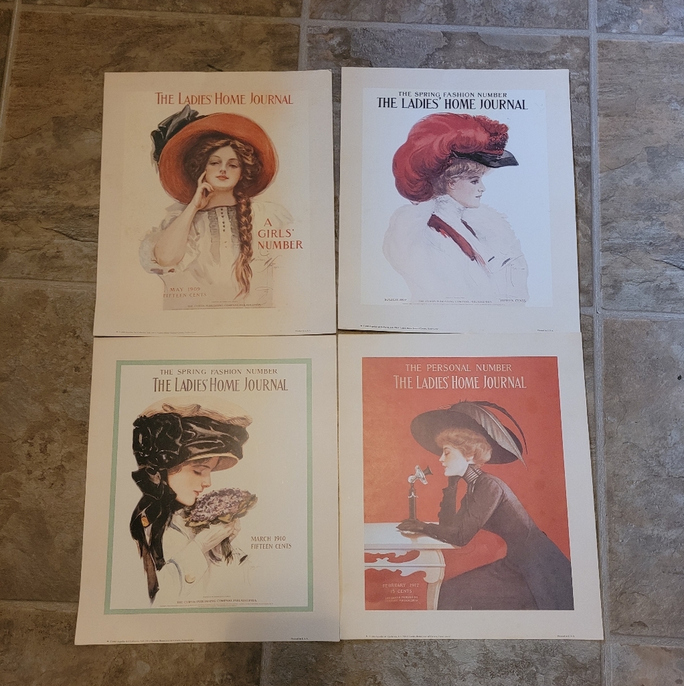 Vintage Set of 4 Ladies Home Journal MagazineCover